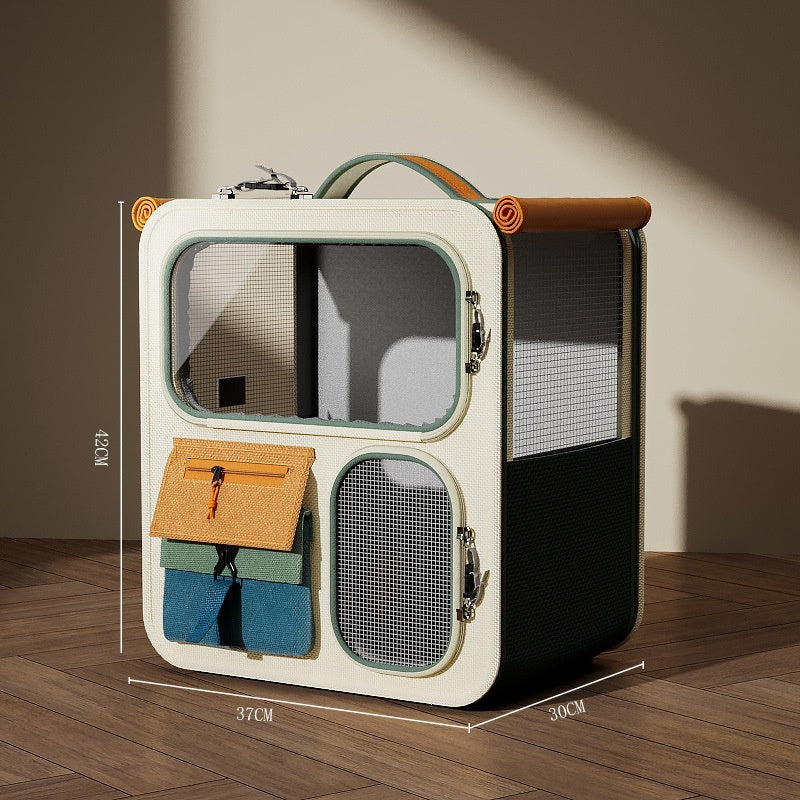Large-Capacity Luggage-Style Pet Carrier With Multi-Functional Backpack