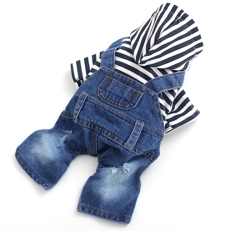 Dog stripe denim suit