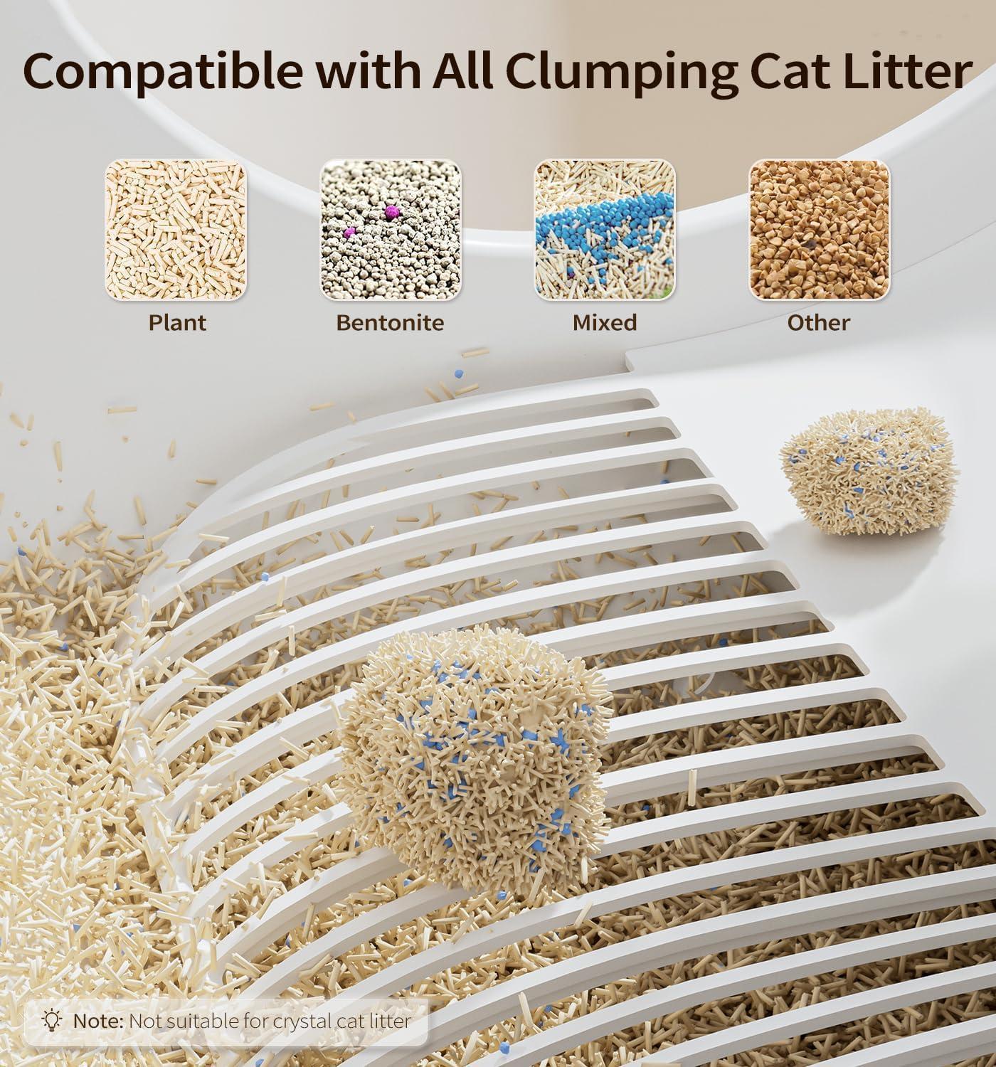 60L Automatic Cat Litter Box with Deodorizing, Infrared Sensorand Smart App Control