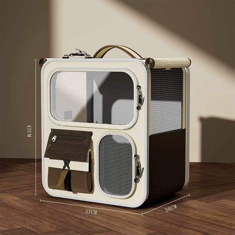 Large-Capacity Luggage-Style Pet Carrier With Multi-Functional Backpack