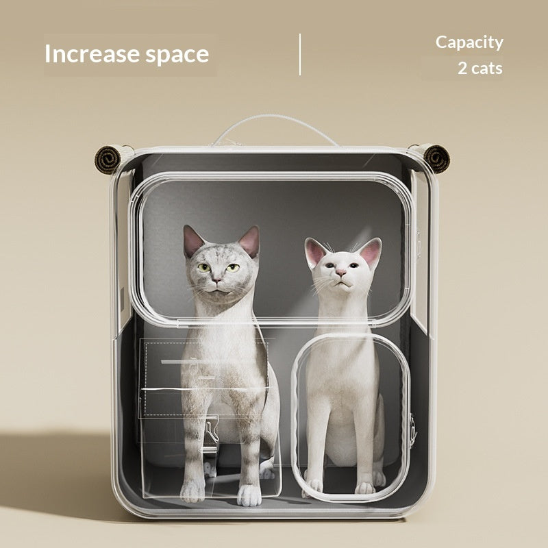 Large-Capacity Luggage-Style Pet Carrier With Multi-Functional Backpack